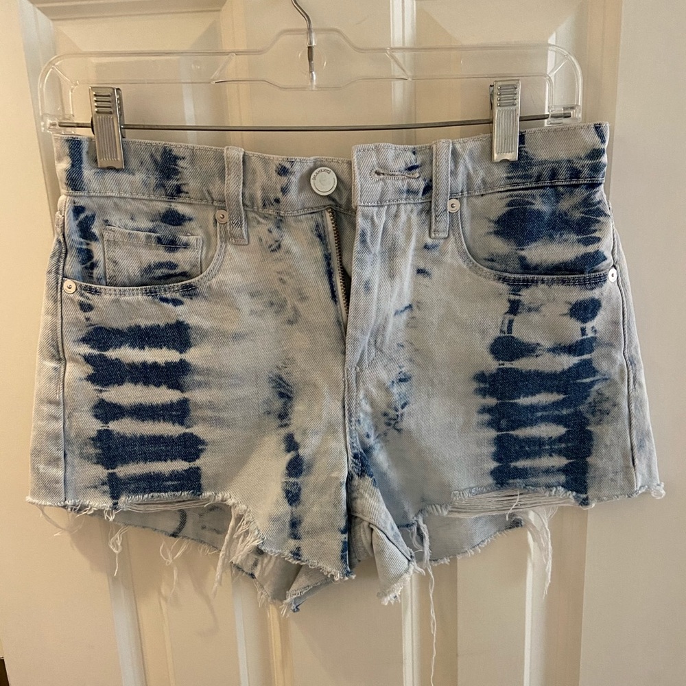 Tie dye cut off jean shorts